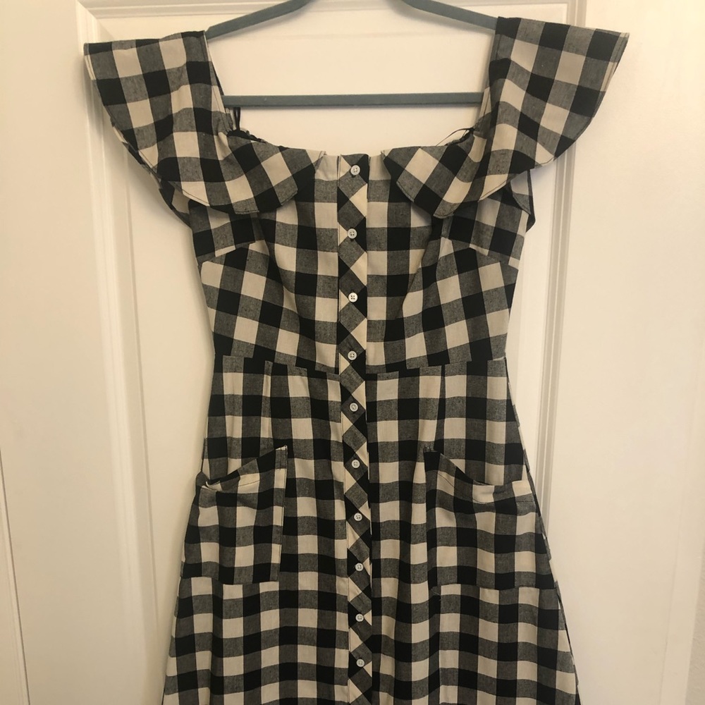 Off the shoulder fit and flare summer dress.